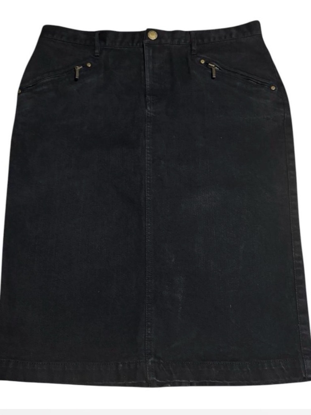 LRL LAUREN JEANS CO. RALPH LAUREN Classic Black Denim Pencil Skirt Women Size 10